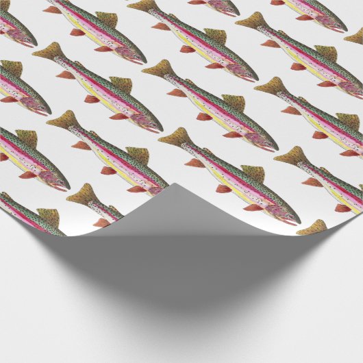 男性と女性のための美しい魚釣りのニジマス ラッピングペーパー (角)