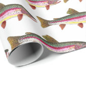 男性と女性のための美しい魚釣りのニジマス ラッピングペーパー (ロールコーナー)