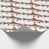 男性と女性のための美しい魚釣りのニジマス ラッピングペーパー (角)