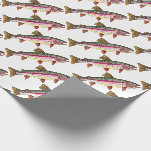 男性と女性のための美しい魚釣りのニジマス ラッピングペーパー (角)