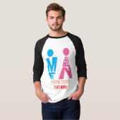 男性と女性のタイポグラフィーアイコン デザイン - 太字のピンク& Tシャツ (正面フル)