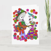 男性と女性のデュエットでギターを弾くスケルトンシンガー シーズンカード (正面)