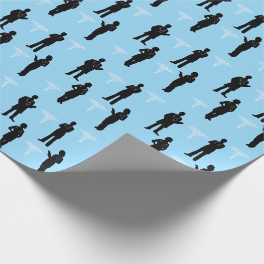 男性と女性のドクターギフトラップのシルエット ラッピングペーパー (角)