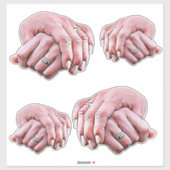 男性と女性のハンドラブカップルの芸術 シール (シート)