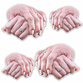 男性と女性のハンドラブカップルの芸術 シール