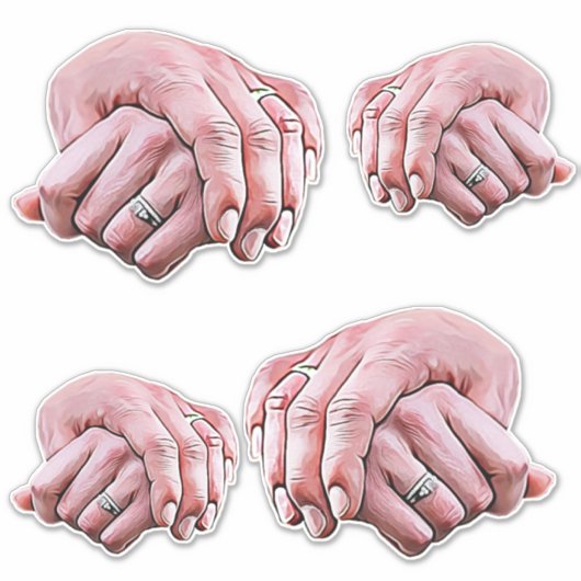 男性と女性のハンドラブカップルの芸術 シール (正面)