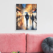 男性と女性の歩く キャンバスプリント (インサイチュ (リビング))