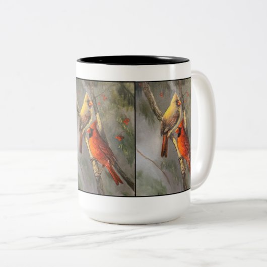 男性と女性の深紅色素晴らしアートマグ ツートーンマグカップ (正面右)