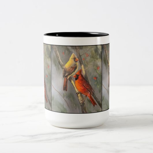 男性と女性の深紅色素晴らしアートマグ ツートーンマグカップ (中央)