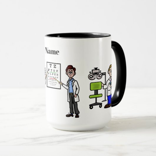 男性と女性の眼科の名前Mag マグカップ (正面右)