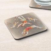 男性と女性の跳ね上げ役者 コースター (左側)