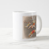 男性と女性の跳ね上げ役者 ジャンボコーヒーマグカップ (正面右)