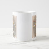 男性と女性の跳ね上げ役者 ジャンボコーヒーマグカップ (正面)