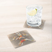 男性と女性の跳ね上げ役者 スクエアペーパーコースター (インサイチュ)