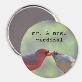 男性と女性の(鳥)ショウジョウコウカンチョウ マグネット (正面/裏面)