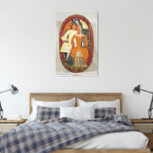 男性と女性を描いたマルジパンボックス, c.1660 キャンバスプリント (インサイチュ (寝室))