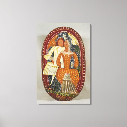 男性と女性を描いたマルジパンボックス, c.1660 キャンバスプリント (正面)