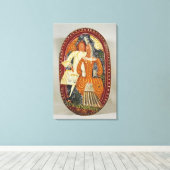 男性と女性を描いたマルジパンボックス, c.1660 キャンバスプリント (インサイチュ (ウッドフロア))