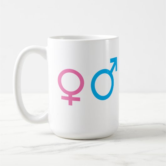 男性と女性シンボルや象徴 コーヒーマグカップ (左)