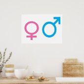 男性と女性シンボルや象徴 ポスター (キッチン)