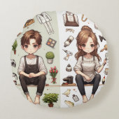 男性と女性 ver.1 ラウンドピロー (正面)