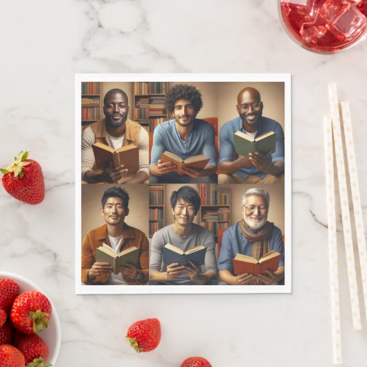 男性と書籍 スタンダードランチョンナプキン (インサイチュ)