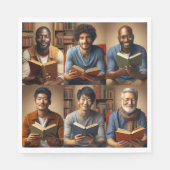 男性と書籍 スタンダードランチョンナプキン (正面)