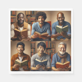 男性と書籍 スタンダードランチョンナプキン