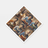 男性と書籍 スタンダードランチョンナプキン (角)