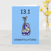 男性にハーフマラソンおめでとう。 カード (黄色い花)