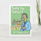 男性に感謝する先生 カード (正面)