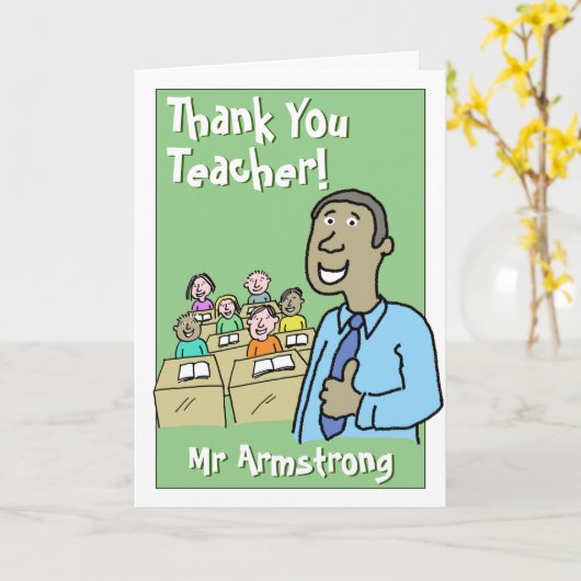 男性に感謝する先生 カード (黄色い花)