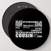 男性のいとこ最高のこ素晴らしは4彼の資質 缶バッジ (正面&裏面)