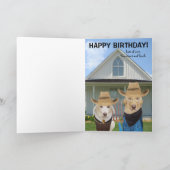 男性のおもしろいカスタマイズ可能な誕生日 カード (内部)