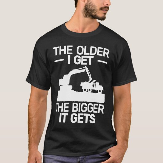 男性のためのバックホー重作業 重機オペレーター Tシャツ (正面)
