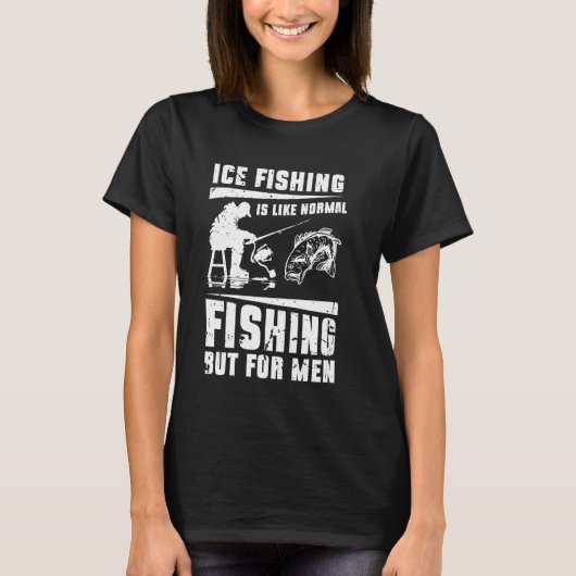 男性のための通常の釣りとは違うアイスフィッシング Tシャツ (正面)