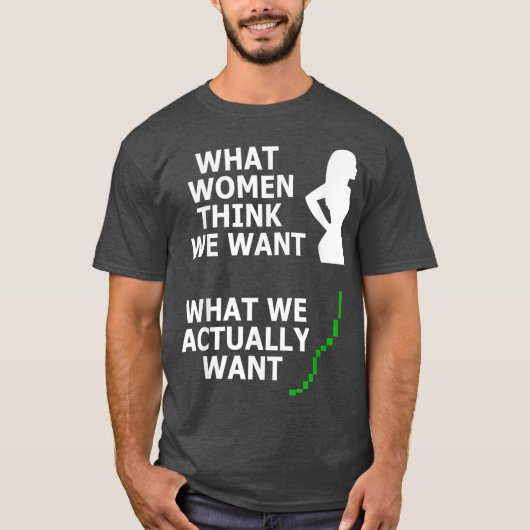 男性のための面白い株式市場ミーム Tシャツ (正面)