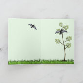 男性のアンヒンガ(別名スネークバード)折り返しグリーティングカード カード (内部)