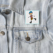 男性のインラインスケートで滑るのTシャツおよびギフト 缶バッジ (インサイチュ)