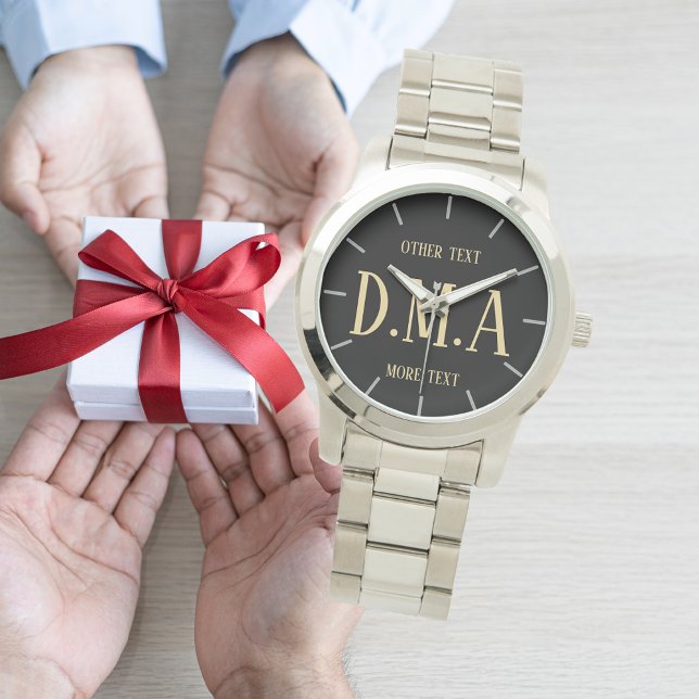男性のカスタム腕時計、イニシャルと文字の追加 腕時計 (クリエイターアップロード済み)