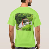 男性のカバーされた橋ジッププルオーバー Tシャツ (裏面)