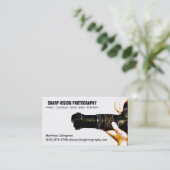 男性のカメラマンの写真ビジネスシンプル 名刺 (スタンド正面)