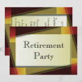 男性のクラシックな退職パーティー 招待状 (正面/裏面)