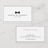 男性のクラシック弓タイのロゴ黒/白 名刺 (正面/裏面)