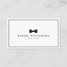 男性のクラシック弓タイのロゴ黒/白 名刺