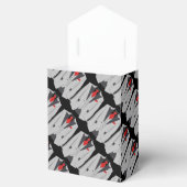 男性のグレースーツと赤いネクタイのテントの好意ボックス フェイバーボックス (オープン)