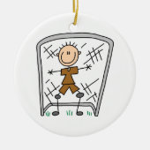 男性のサッカーのゴールの看守のTシャツおよびギフト セラミックオーナメント (正面)