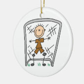 男性のサッカーのゴールの看守のTシャツおよびギフト セラミックオーナメント (左)