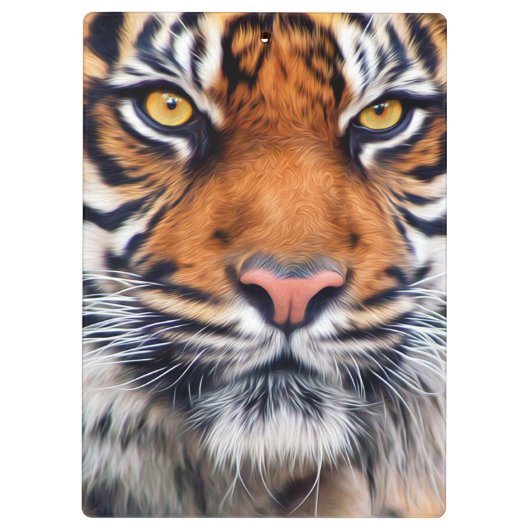 男性のシベリアトラのペンキの写真 クリップボード (裏面)