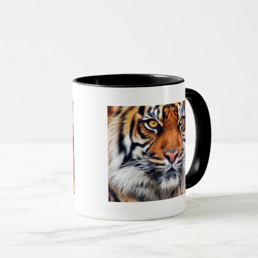 男性のシベリアトラのペンキの写真 マグカップ (正面右)